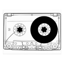 retro grafische Vintage Kassette T-Shirt der Kasse Postkarten