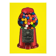 Retro Gumball Maschinen-Party Personalisierte Einladungen