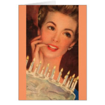 Retro Hausfrau-Geburtstag Grußkarte
