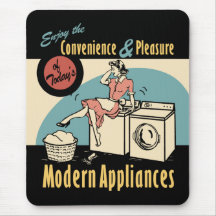 Retro Hausfrau-Waschmaschinen-Trockner Mousepad