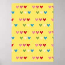 Retro Herz-80ersüßigkeit striped niedliches Herz k Plakatdrucke