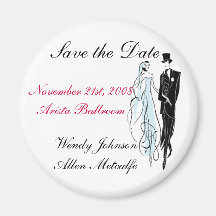 Retro Hochzeit, Save the Date - besonders angefert Magnete