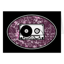 Retro Kassetten-Rosa Grußkarte