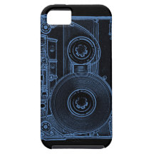 Retro Kassetten-Schwarzes und Blau iPhone 5 Hülle