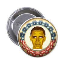 Retro Knopf Obama Anstecknadel