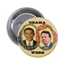 Retro Knopf Obama/Webb Anstecknadel