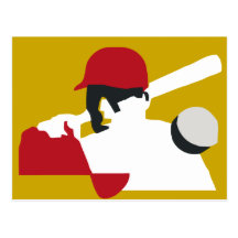 Retro Kunst des Baseballs Postkarten