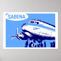 Retro Kunst Sabena-Fluglinien vektor Plakatdrucke