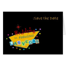 Retro Las- Vegaszeichen-Save the Date Hochzeits-Ka