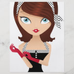 Retro Mädchen Personalisierte Flyer