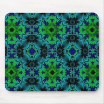 Retro Margeriten - Artdeco in grün blau schwarz Mauspads