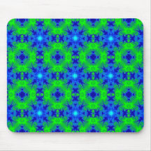 Retro Margeriten u. Sterne Artdeco in grün blau Mousepads