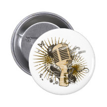 Retro Mikrofon Anstecknadelbuttons