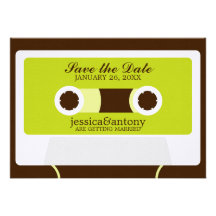 Retro Mixtape, das Save the Date Wedding ist Einladungskarte