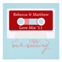 Retro Mixtape Hochzeit Personalisierte Ankündigungskarten