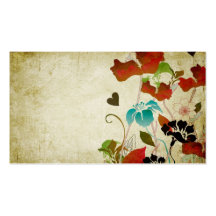 Retro Mohnblumen Visitenkarte