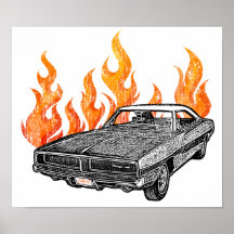 Retro Muskelautos Plakatdrucke