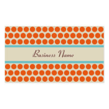 Retro orange Tupfen-Visitenkarten