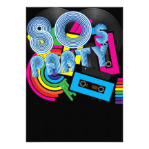 Retro Party 80 Personalisierte Ankündigung