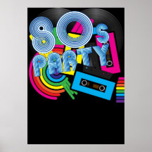 Retro Party 80 Plakatdruck
