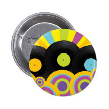Retro Party-Hintergrund Anstecknadelbuttons