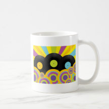 Retro Party-Hintergrund Kaffee Tassen