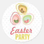 Retro Pastell-Ei-Küken-Spaß-Ostern-Party-Geschenk- aufkleber