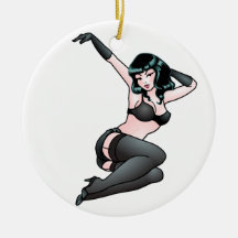 Retro Pin herauf Mädchen-Dekorationenpinup-Geschen Weinachtsornamente