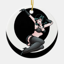 Retro Pin herauf Mädchen-Dekorations-50er Pinup-Ge Ornamente