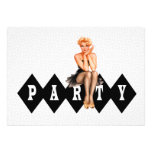Retro Pin herauf Mädchen-Party Individuelle Einladungen