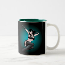 Retro Pinup-KaffeetasseVintager Pinup-Mädchen-Bech