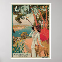 Retro Plakat-Kunst Antibes Côte d'Azur Frankreichs
