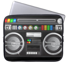Retro Regenbogen knöpft boombox Gettobläser Computer Schutzhüllen