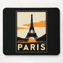 retro Reiseplakat des Paris-Kunst-Dekos Mousepads