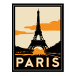 retro Reiseplakat des Paris-Kunst-Dekos Postkarten