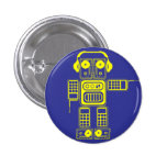 Retro Roboter-(blauer) Flair-Knopf Anstecknadel