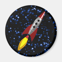 Retro Rocket 3d Magnets
