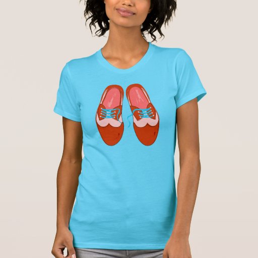 Retro rote Schuhe Hemden