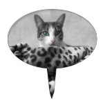 Retro schwarze u. weiße Katze - backen Sie Auswahl Torten Aufsätze