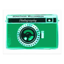 Retro Seafoam grünes Kamera-Fotografie-Geschäft Postkarte