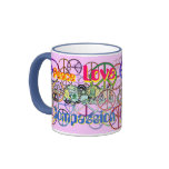Retro Sechzigerjahre Friedenszeichen GalorePeace L Kaffee Tassen