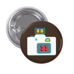 Retro Spielzeug-Kamera-(weiß/Blau) Flair-Knopf Anstecknadelbuttons