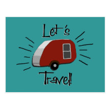 Retro Teardrop-Camper-Postkarte