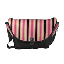 Retro Tickle mich rosa Streifen Kurier Taschen