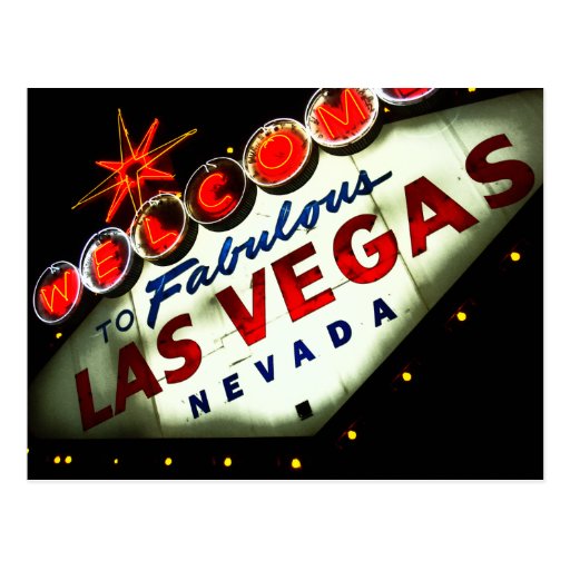 Retro Vegas-Zeichen-Postkarte