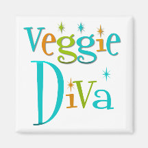 Retro Veggie-Diva Kühlschrankmagnete