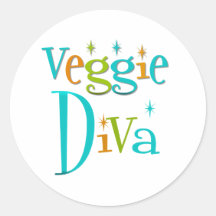 Retro Veggie-Diva Sticker
