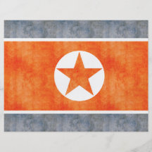 Retro Vintage North Korea Flag Flyer