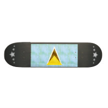 Retro Vintage Saint Lucia Flag Skateboards