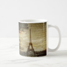 retro Vintage Turmmode Skriptparis Effiel Kaffee Tasse